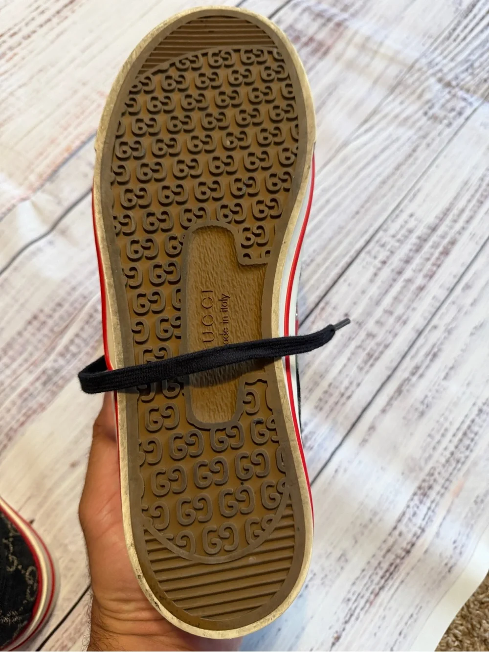 Gucci Tennis 1977 Authentic Black Ivory Size 9+